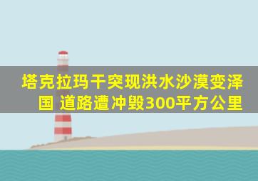 塔克拉玛干突现洪水沙漠变泽国 道路遭冲毁300平方公里